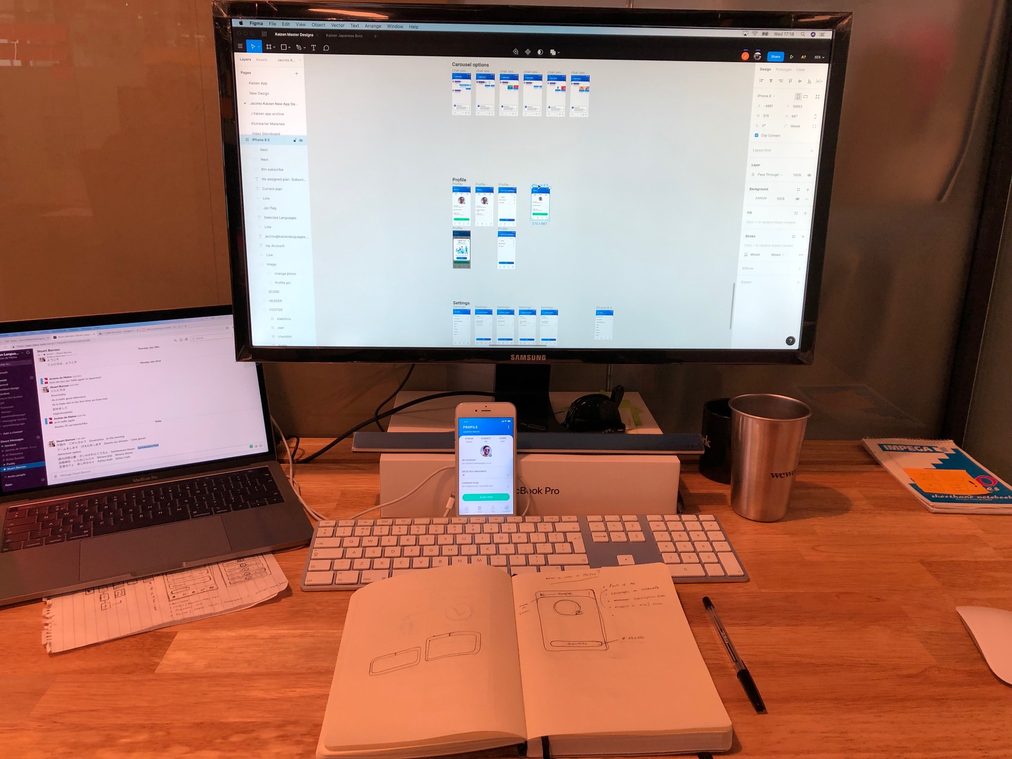 Interface design documentation and device testing for Kaizen Languages