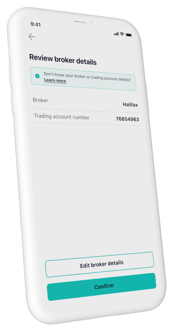 Responsive T-Web broker detail fields with editable account information on mobile web.