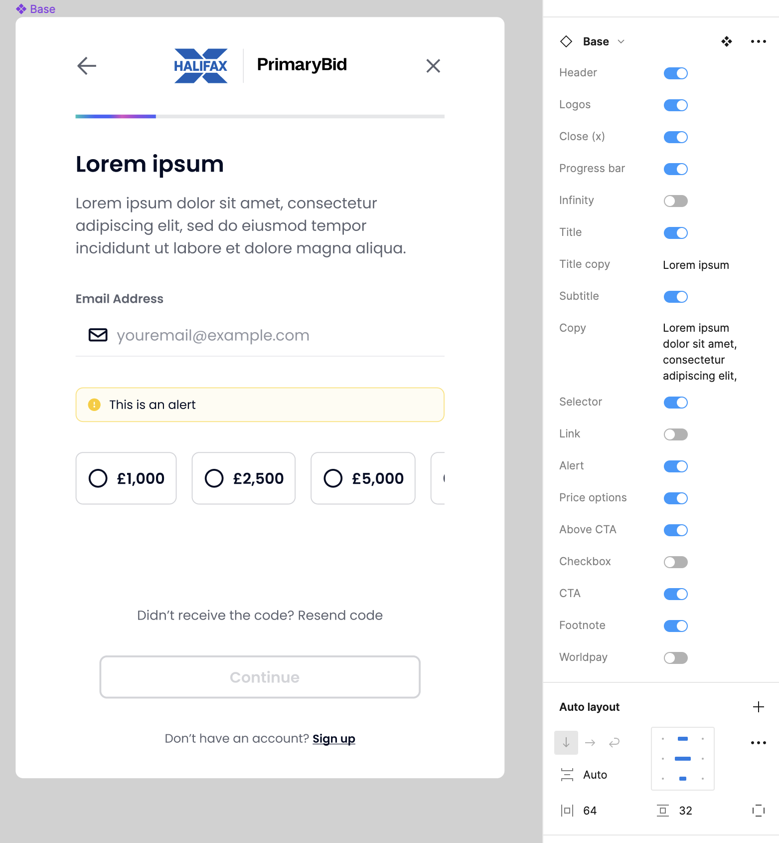Configurable T-Web transaction layout with modular content blocks for partner journeys.